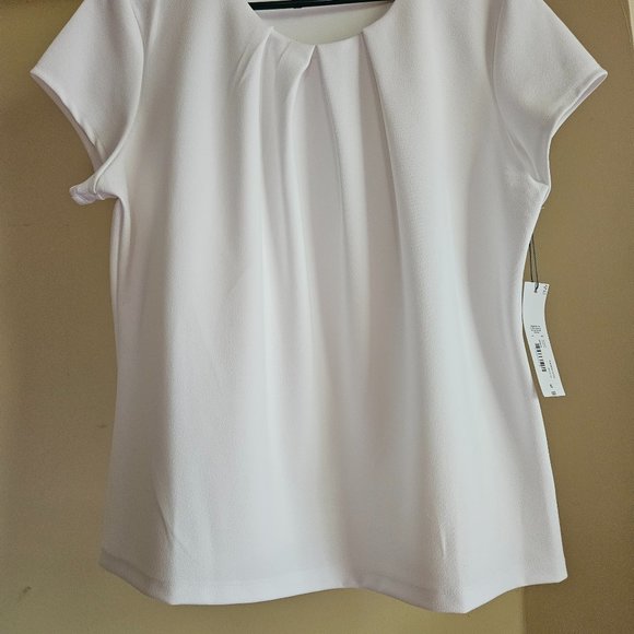White Liz Claiborn Texture T Shirt Blouse NWT - Picture 6 of 10